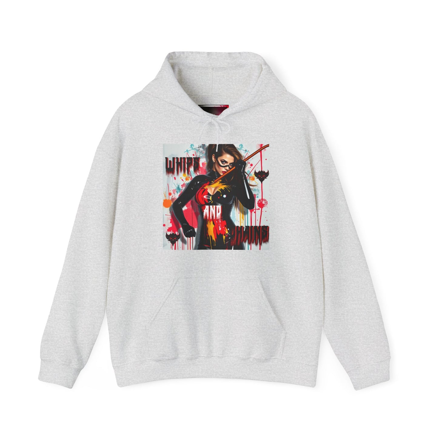 "Whips and Chains" Fierce Art Unisex Heavy Blend™ Hooded Sweatshirt - White