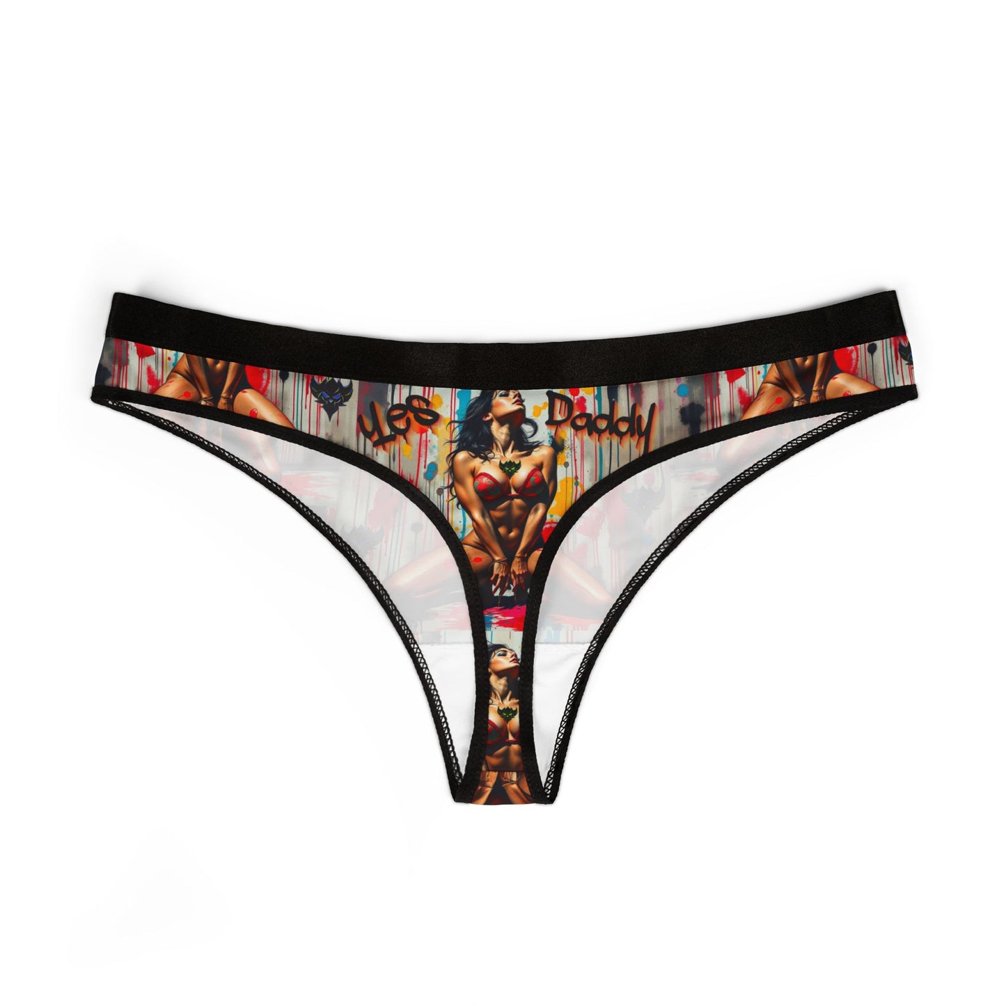 Sexy Graphic Women's Thongs - 'Yes Daddy' Design