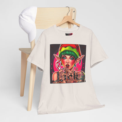 "Lick" Enchanting Elf Graphic T-Shirt - Unisex Heavy Cotton Shirt for Festive Vibes