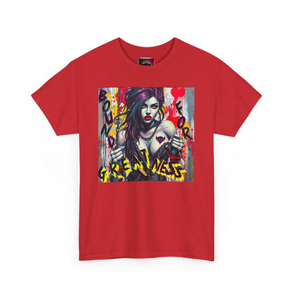 Unisex Heavy Cotton Tee - Empowering Art Graphic Tee with "Bound for Greatness" Design