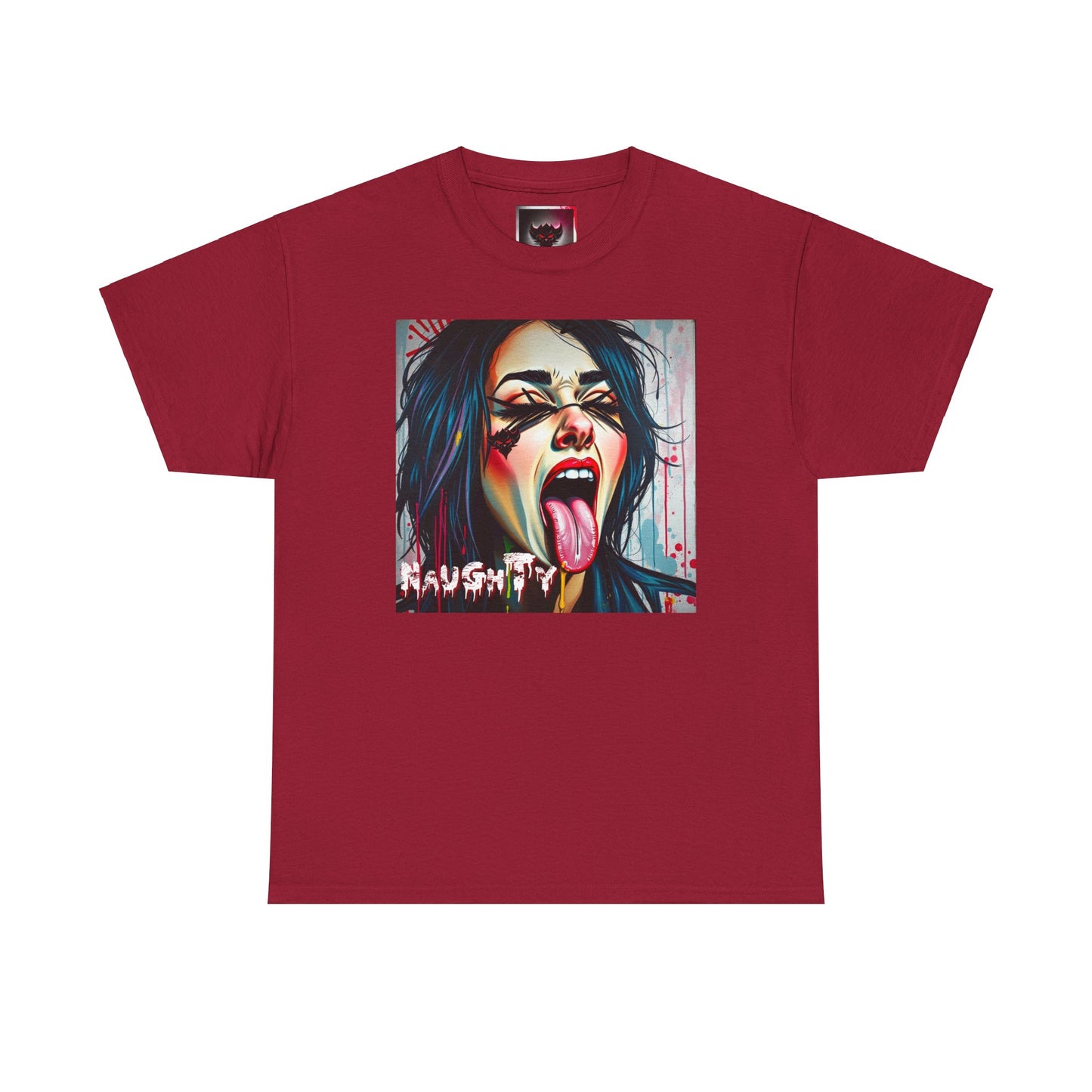 "Naughty" Graphic Unisex Heavy Cotton Tee - Edgy Streetwear T-Shirt