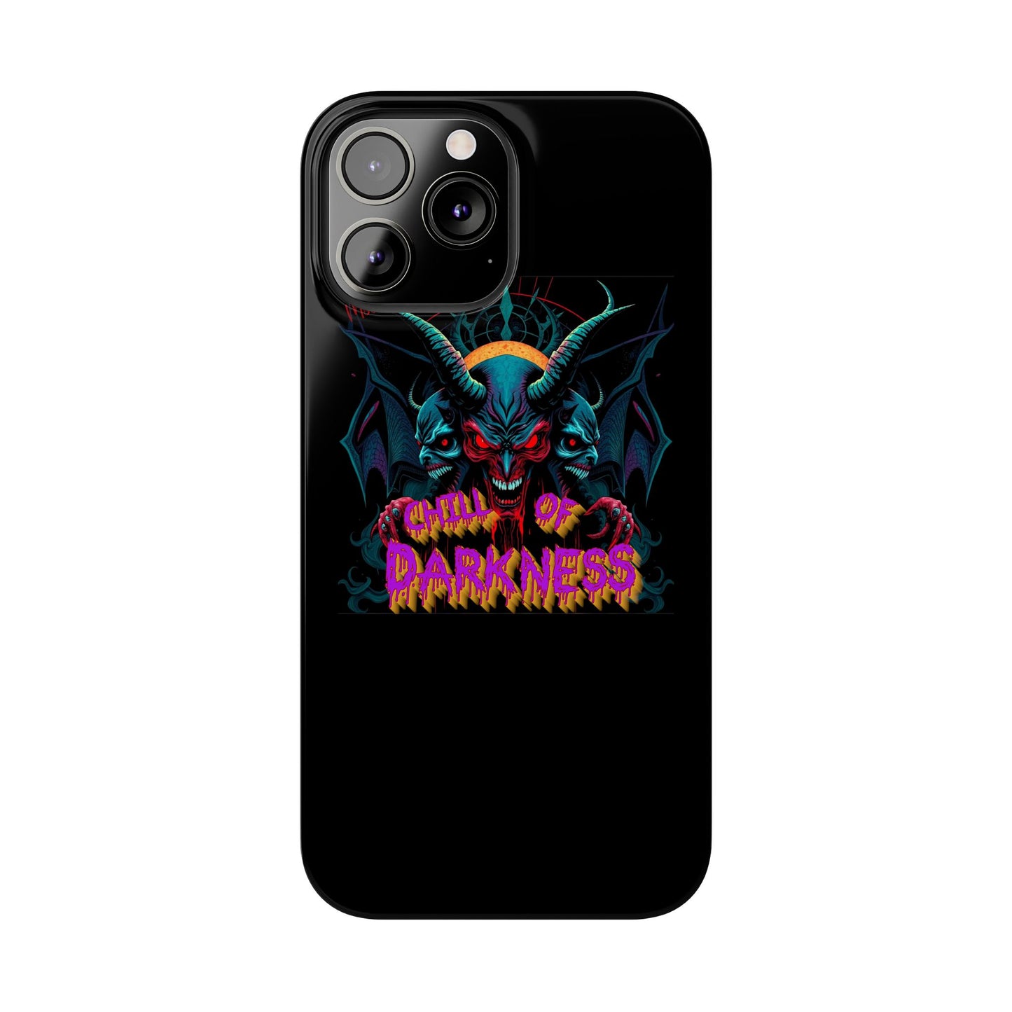 Chill of Darkness Slim Phone Case - Gothic Demon Design