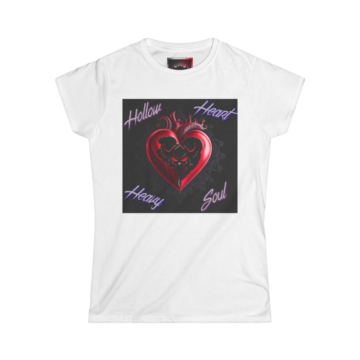 "Hollow Heart, Heavy Soul" Women's Softstyle Tee - Unique Graphic Tee for Self-Expression