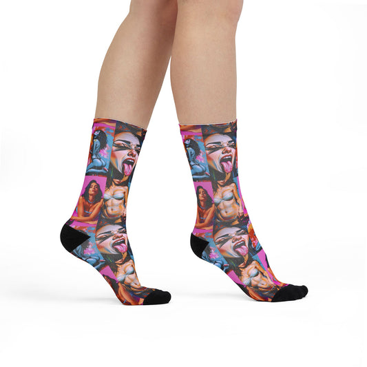 "Kinks" Bold Art Crew Socks - Vibrant Graphic Design for Expressive Style