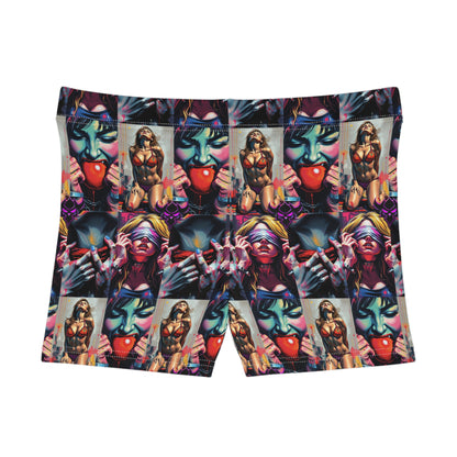 "Ungodly Kinks" Bold Graphic Women's Shorts - Artistic Expression & Comfort