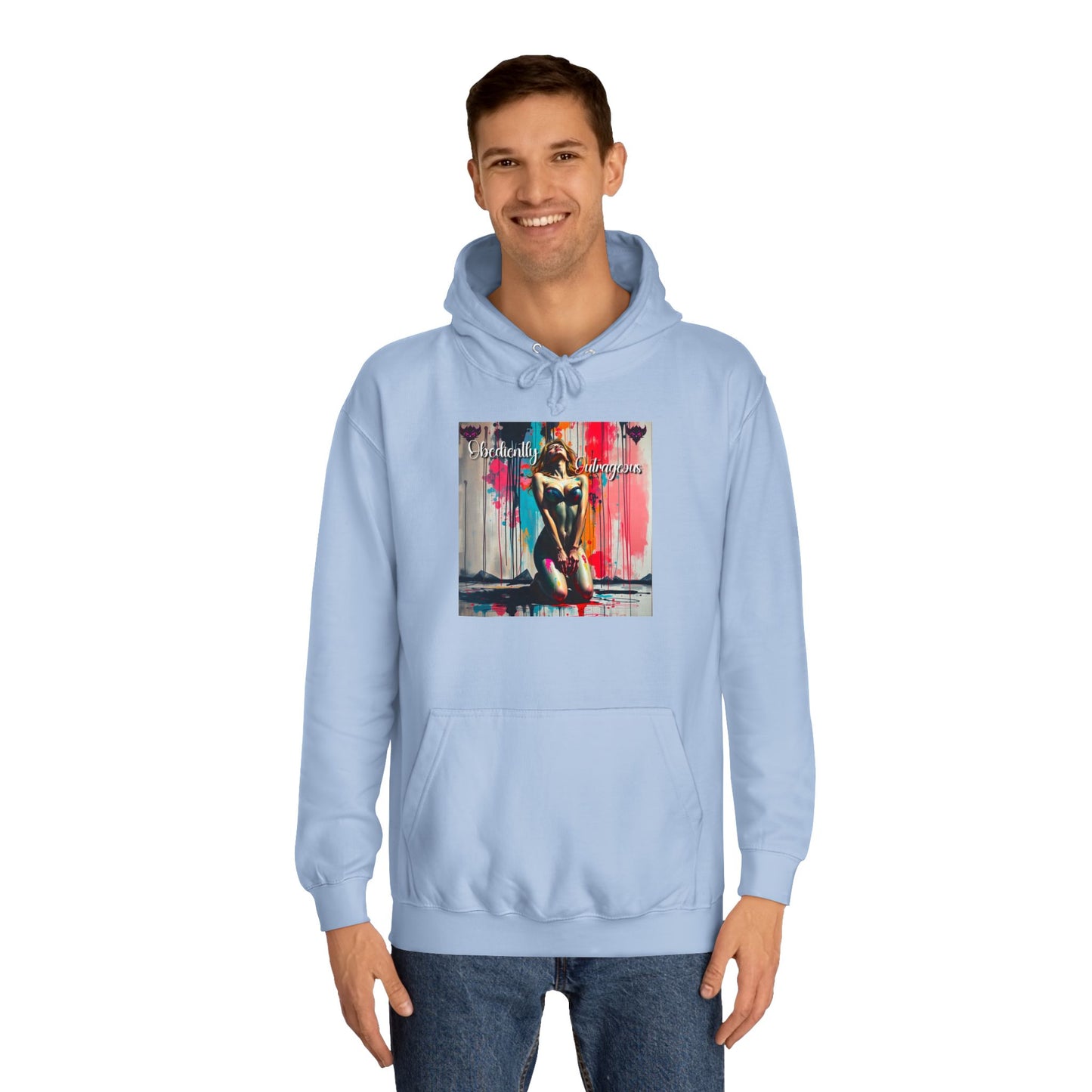 "Obediently Outrageous" Artistic Unisex College Hoodie - Unique Urban Design