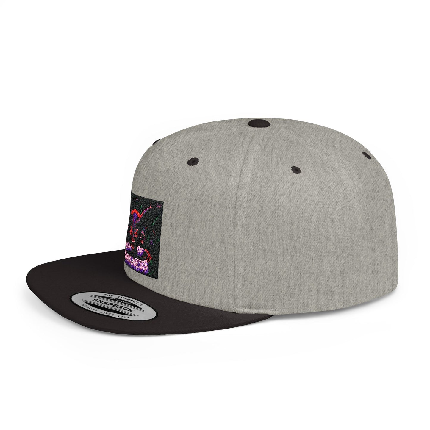 "Chill of Darkness" Vibrant Graphic Flat Bill Snapback Hat - Perfect for Festivals and Everyday Wear