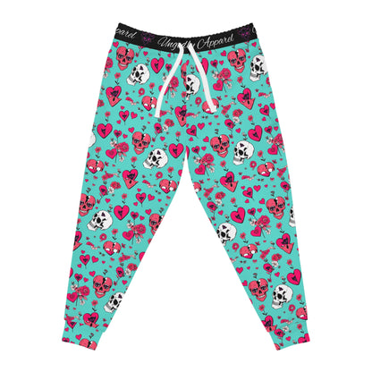 Vibrant Skull & Heart Athletic Joggers - Fun & Comfortable for Active Lifestyles