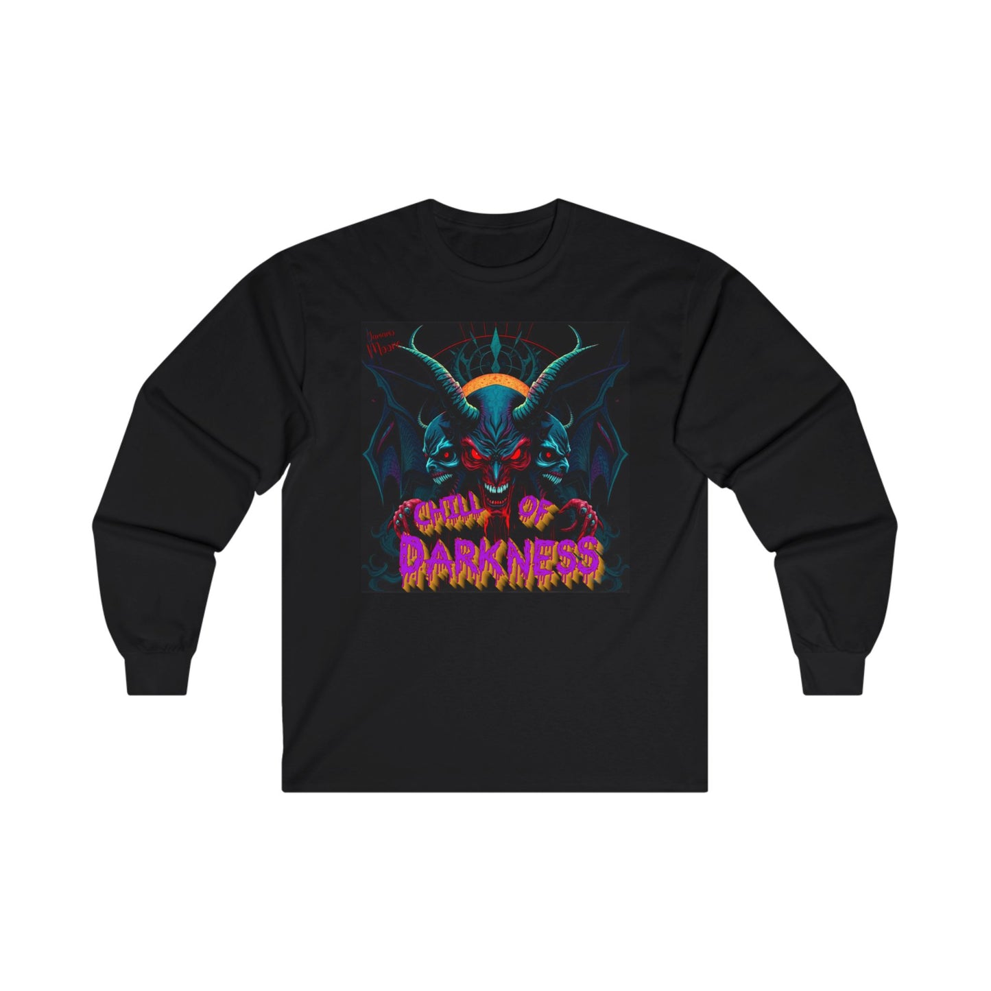 Unisex Long Sleeve Tee - 'Chill of Darkness' Graphic Tee