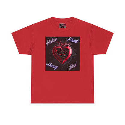 Hollow Heart Heavy Soul Unisex Cotton Tee - Edgy Graphic T-Shirt