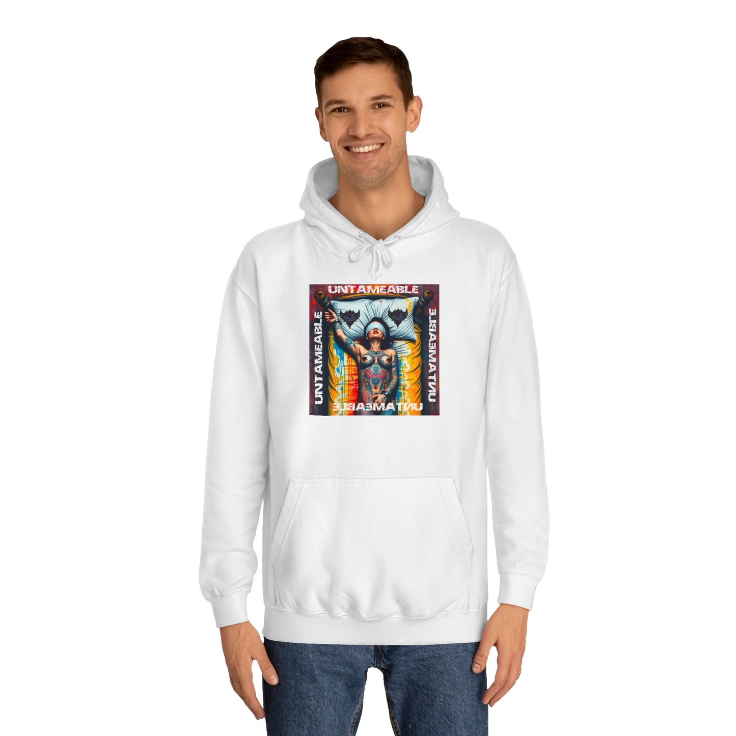 Unisex College Hoodie - 'Untameable' Graphic Design for Trendy Comfort