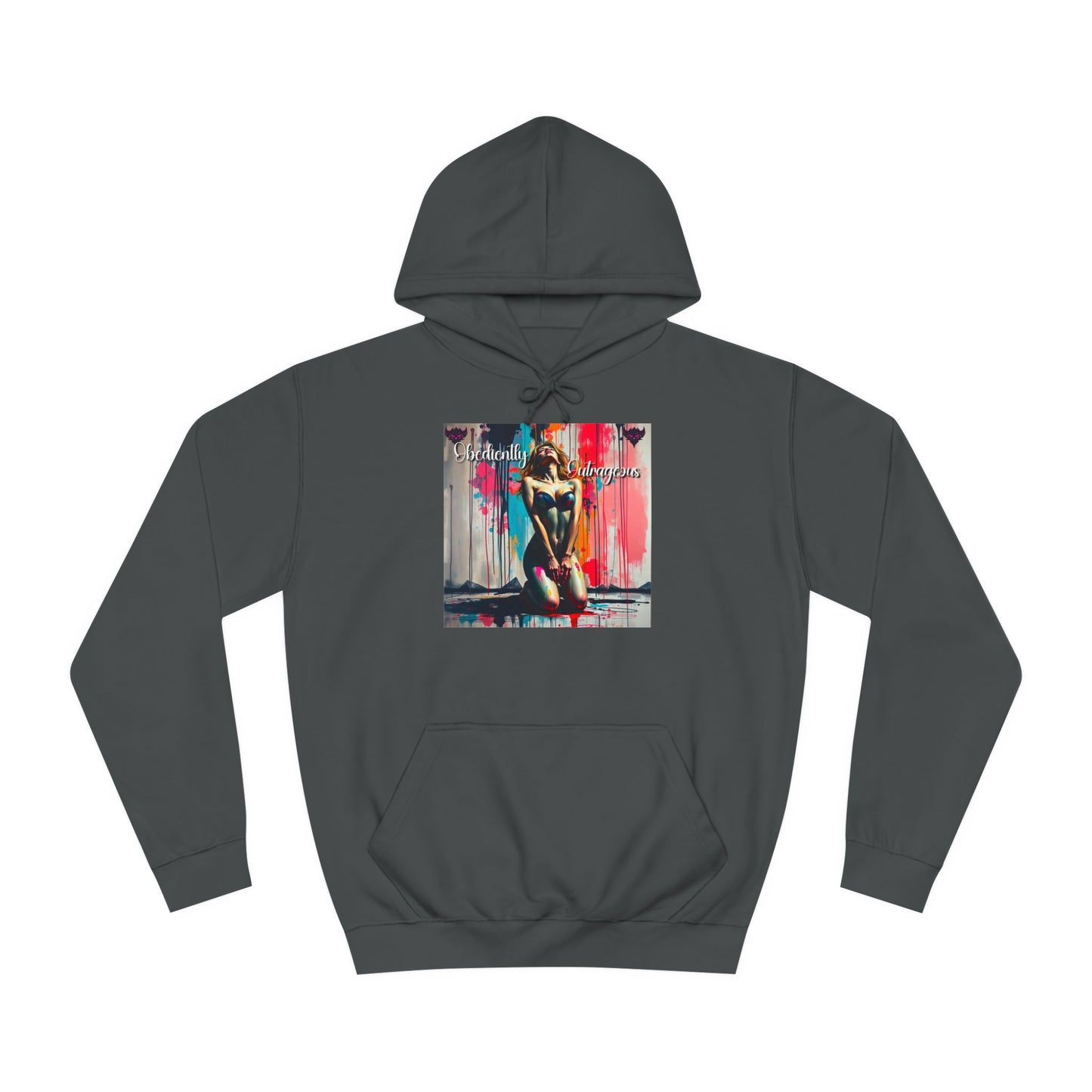 "Obediently Outrageous" Artistic Unisex College Hoodie - Unique Urban Design