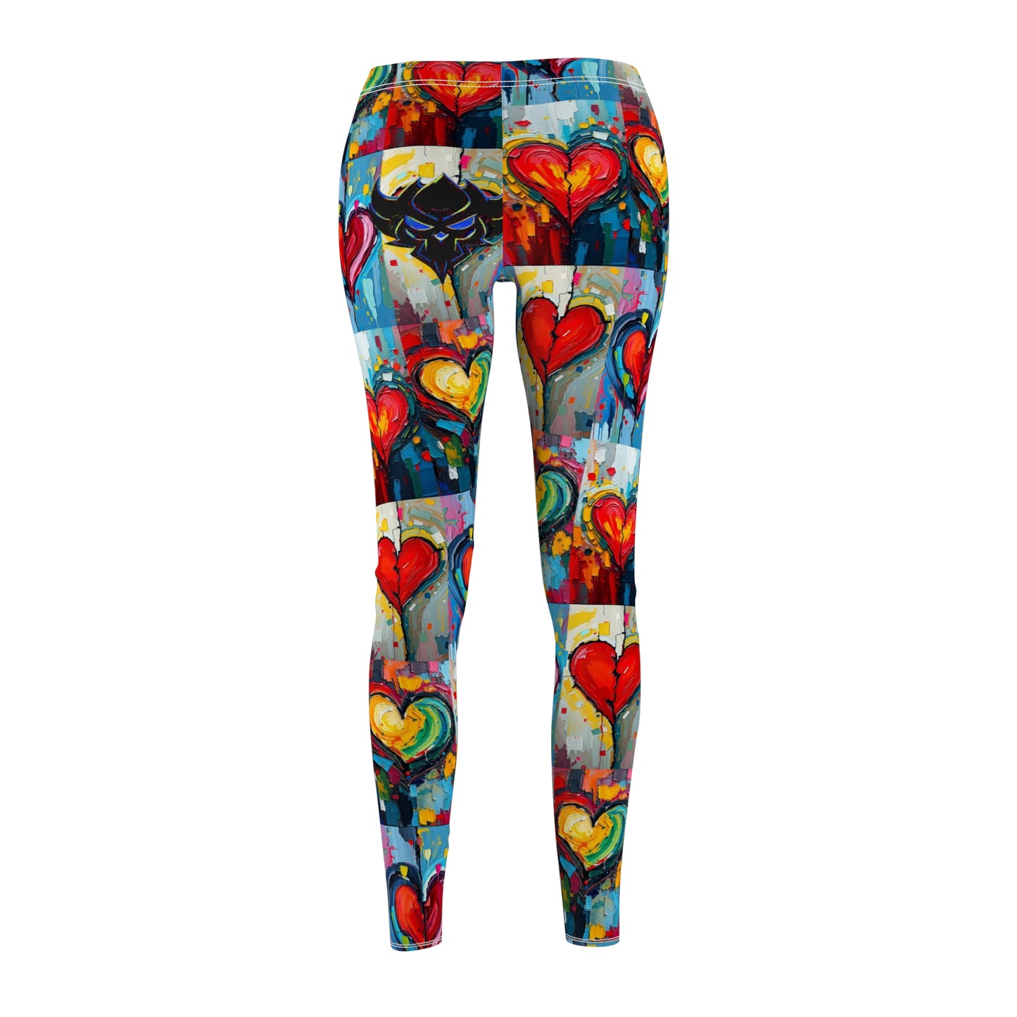 "Heart Broken" Colorful Heart Print Casual Leggings for Women - Perfect for Everyday Wear