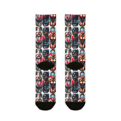 "Ungodly Fetish" Graphic Sublimation Crew Socks - Bold Art for Unique Style