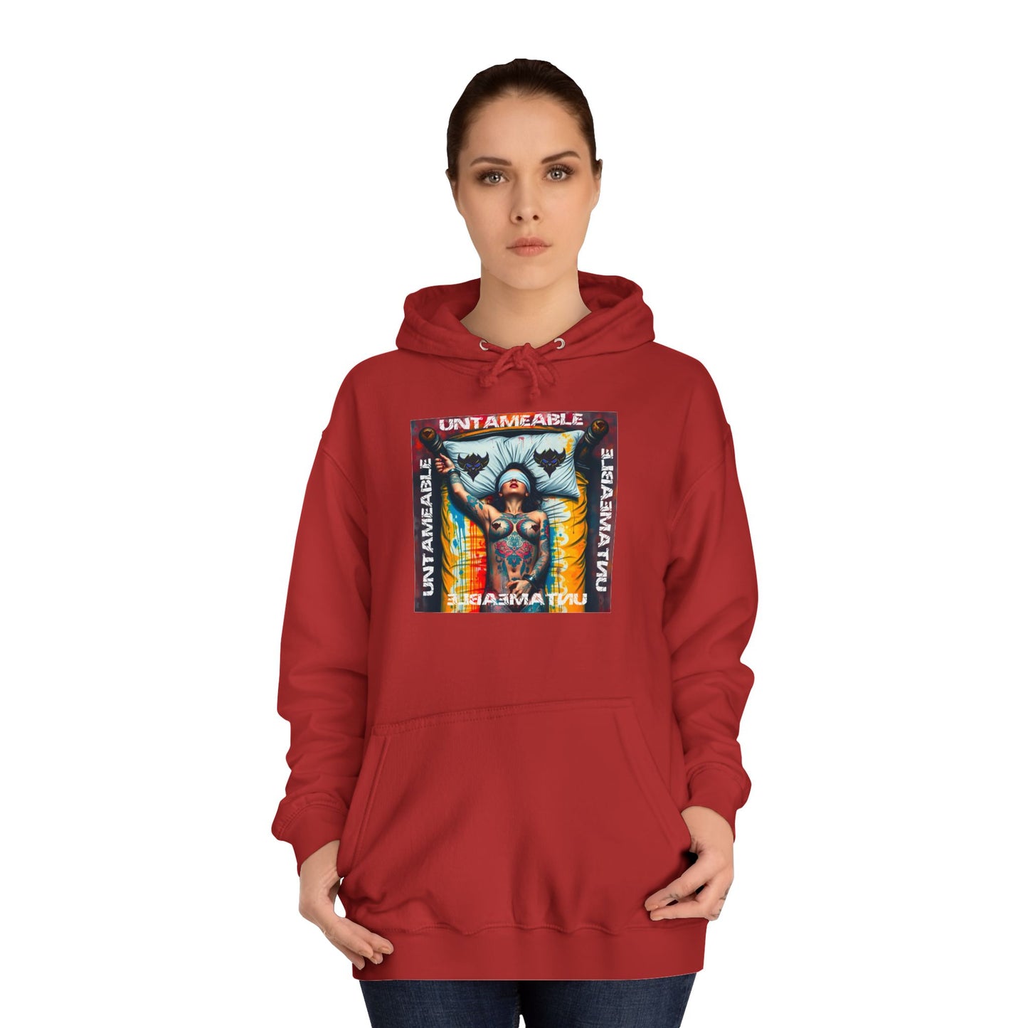 Unisex College Hoodie - 'Untameable' Graphic Design for Trendy Comfort