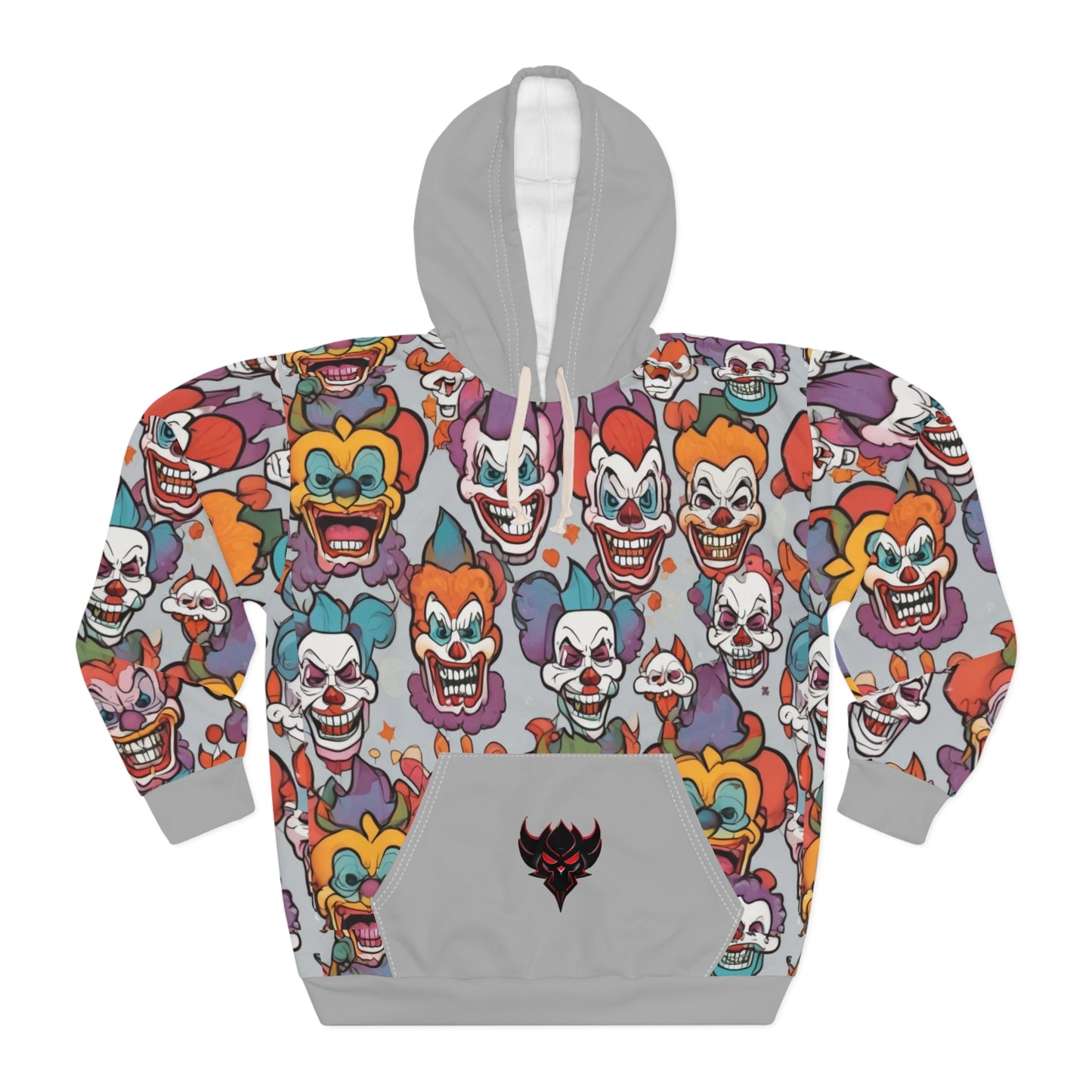 Spooky Clown Unisex Pullover Hoodie - Fun, Graphic Design for Halloween and Everyday Wear