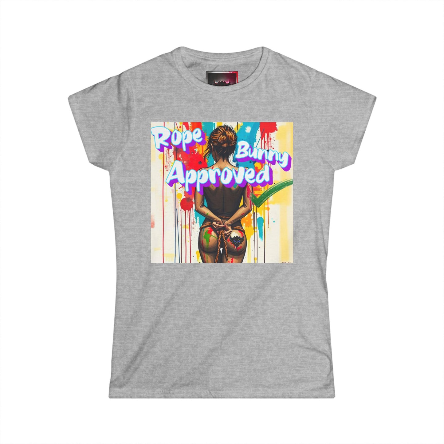 "Rope Bunny Approved" Women's Softstyle Tee - Bold Art Graphic T-Shirt for Comfort & Expression