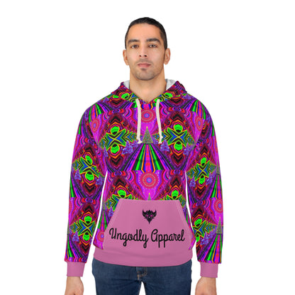 Vibrant Psychedelic Christmas Tree 2 Unisex Pullover Hoodie - Perfect for Festivals and Casual Wear