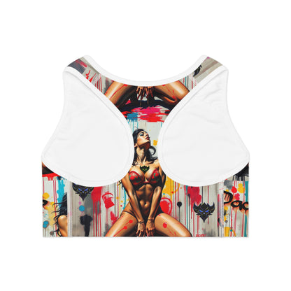 Vibrant Art Sports Bra - "Yes Daddy' Design for Active Fashion Lovers