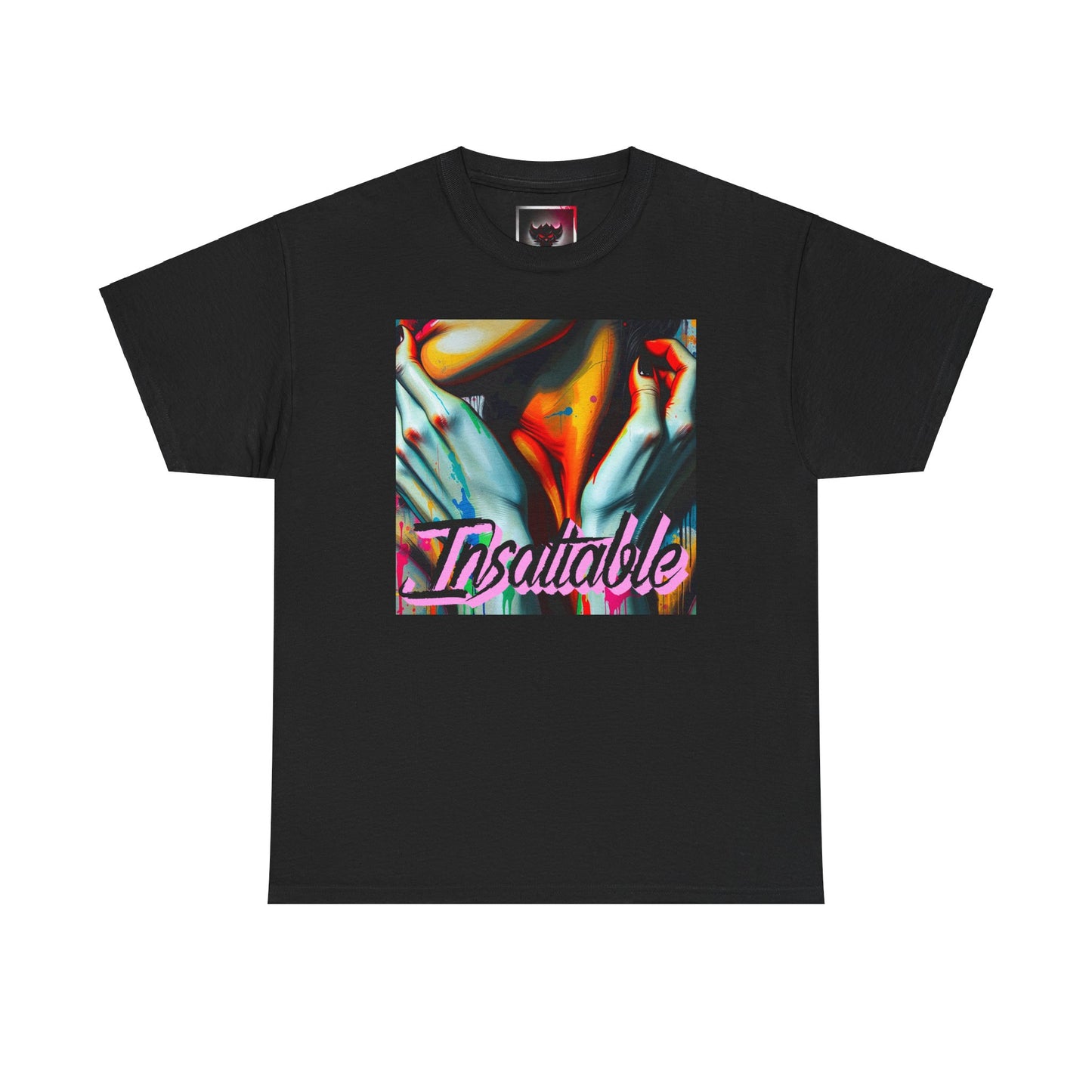 "Insatiable" Unisex Heavy Cotton Tee - Bold Artistic Design Perfect for Everyday Wear