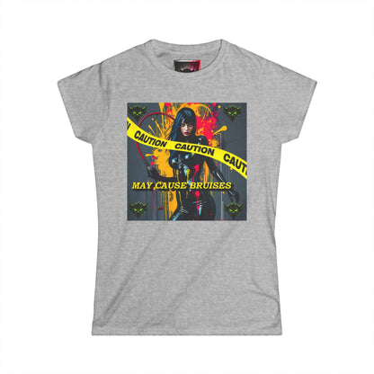 "Caution May Cause Bruises" Graphic Women's Tee - Softstyle Casual Shirt