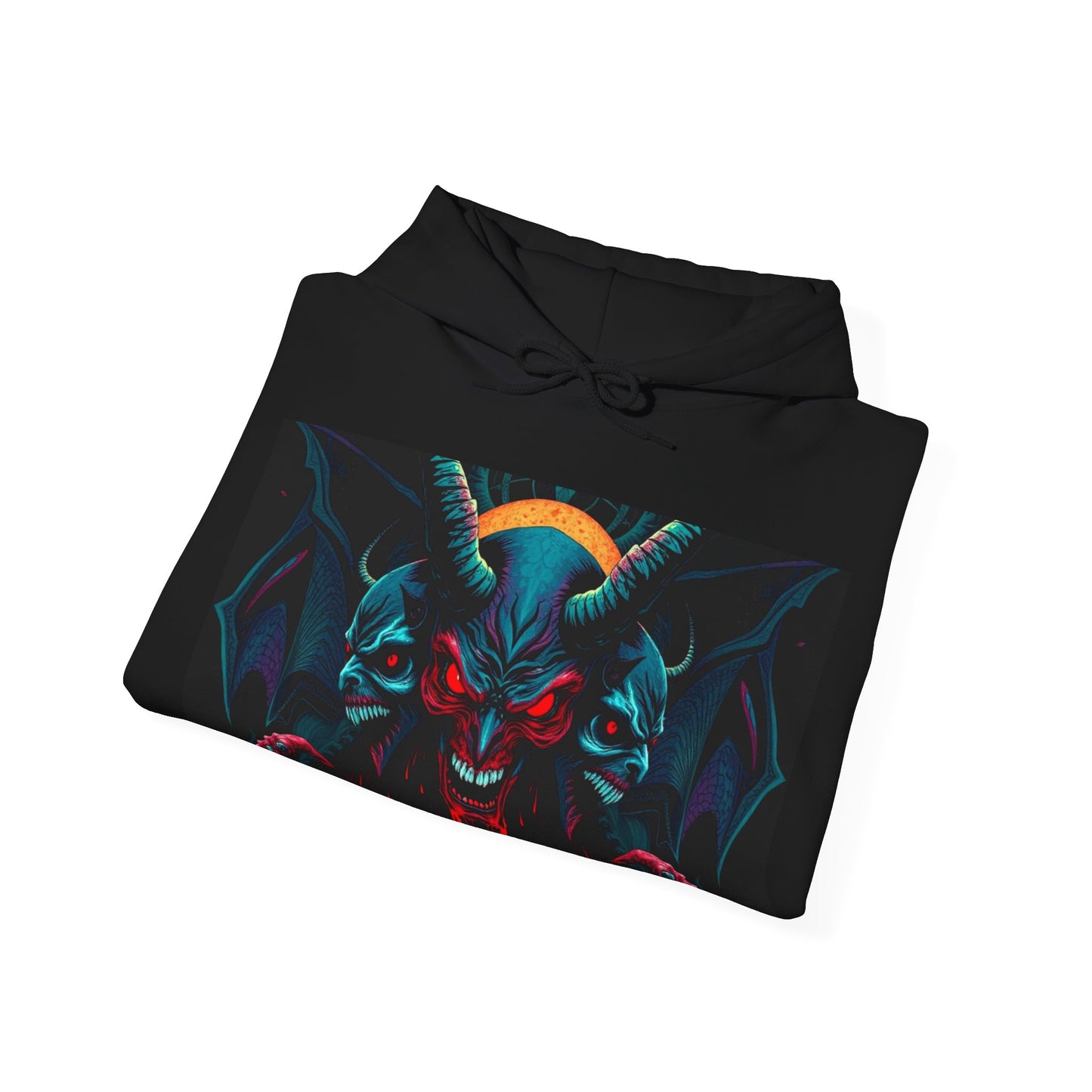 Chill of Darkness Hoodie - Unisex Heavy Blend™ Sweatshirt with Demon Design