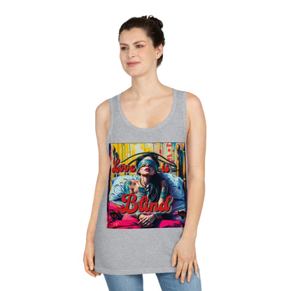 "Love is Blind" Unisex Softstyle™ Tank Top - Stylish Comfort for Summer Celebrations