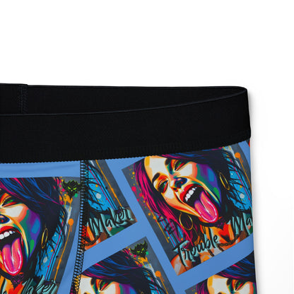 "Trouble Maker" Vibrant Graphic Men's Boxers - Bold Colors & Fun Design