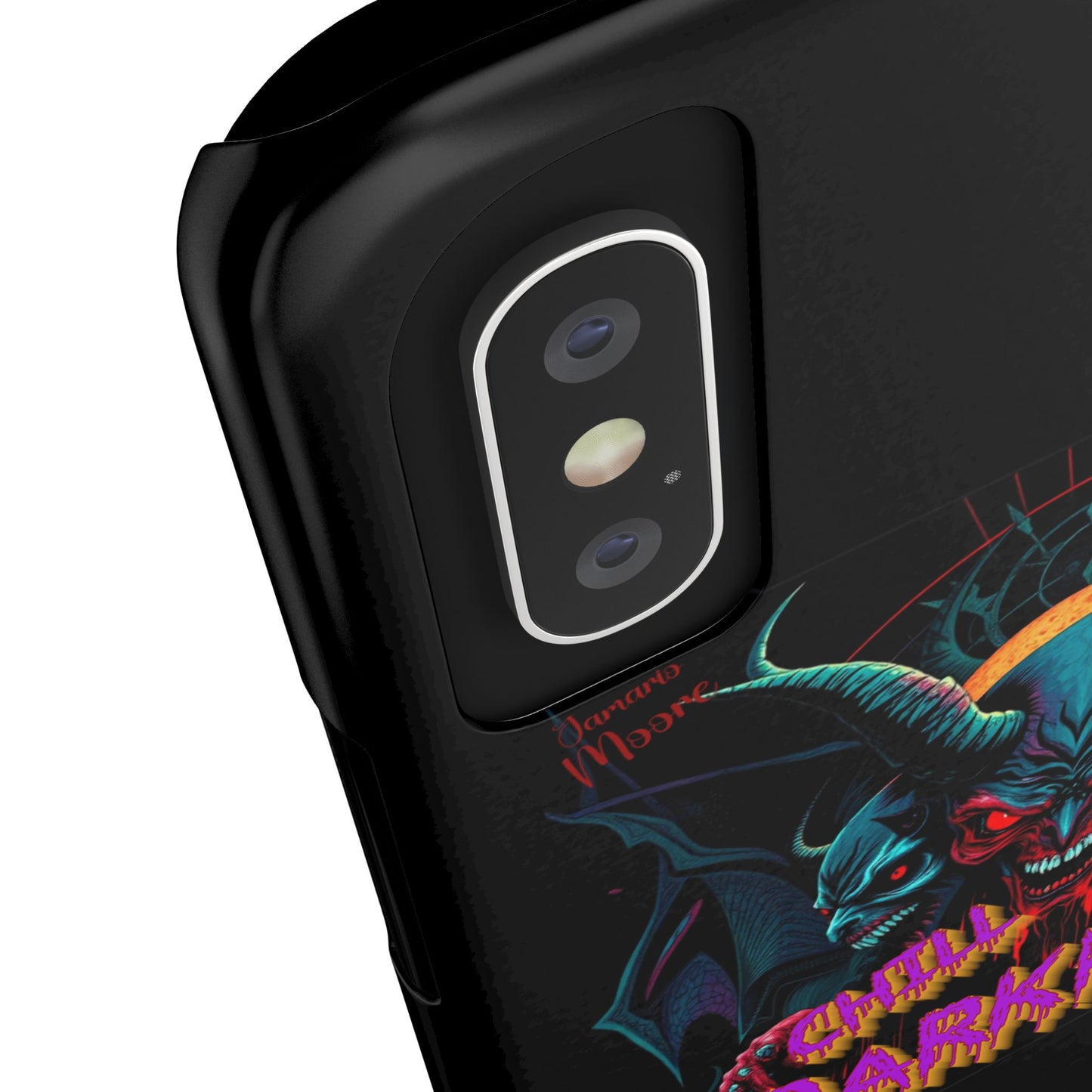 Chill of Darkness Slim Phone Case - Gothic Demon Design