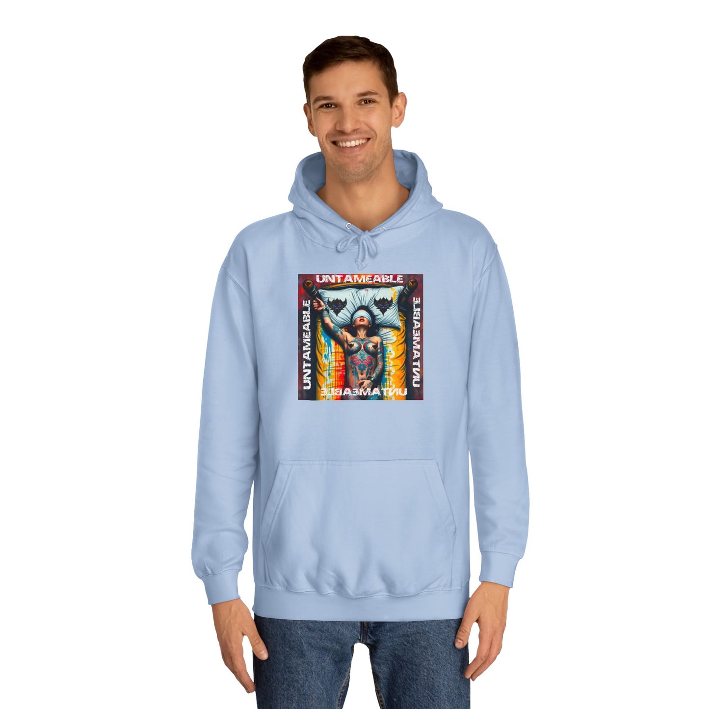 Unisex College Hoodie - 'Untameable' Graphic Design for Trendy Comfort