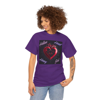 Hollow Heart Heavy Soul Unisex Cotton Tee - Edgy Graphic T-Shirt