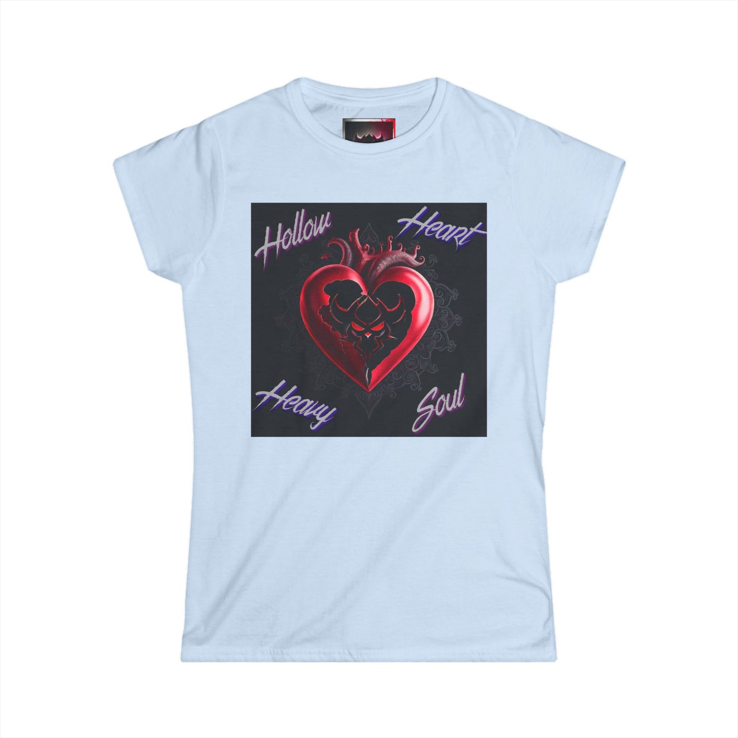 "Hollow Heart, Heavy Soul" Women's Softstyle Tee - Unique Graphic Tee for Self-Expression