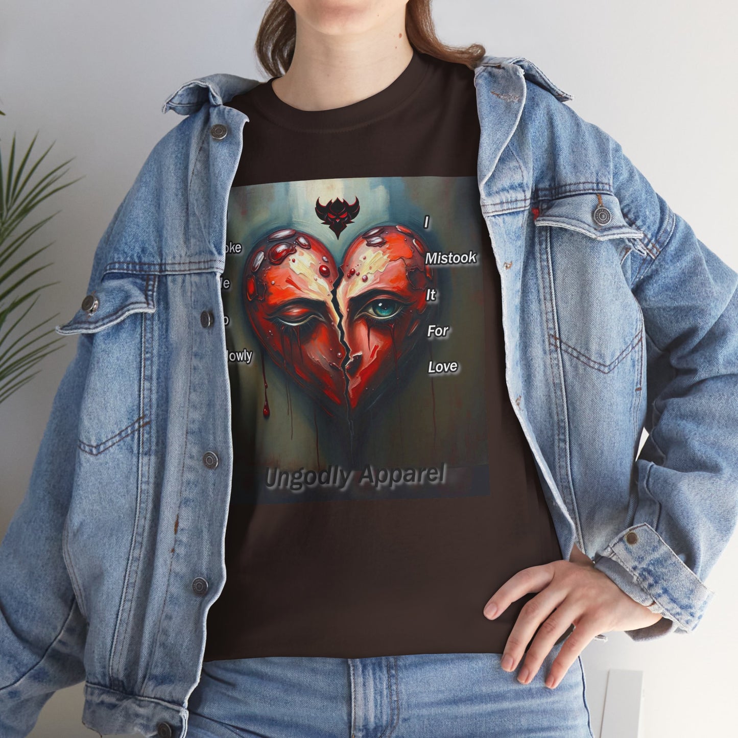 Emotional Heart Unisex Heavy Cotton Tee - 'You Broke Me So Slowly' Design