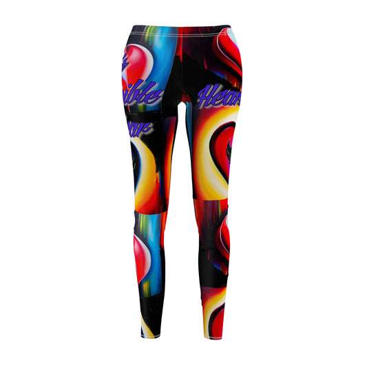 "Heartache: Love's Invisible Scar" Vibrant Heart Graphic Leggings for Women - Casual & Stylish Activewear