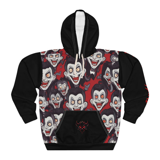 Halloween Vampire Print Unisex Pullover Hoodie