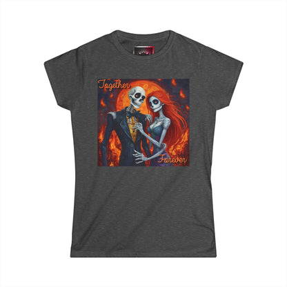 "Together Forever" Women's Heavy Cotton Tee - Halloween-Inspired Casual Shirt