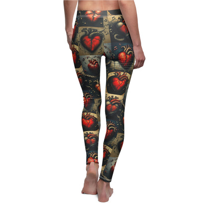 "Our Song" Heart Art Women's Casual Leggings - Stylish and Comfy Activewear