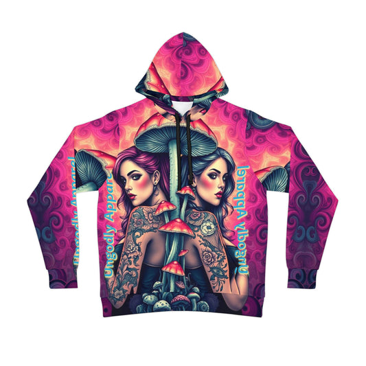 Vibrant "Bitches and Boomers" Tattoo-Inspired Athletic Hoodie - Artful Design for Trendsetters & Festival Lovers