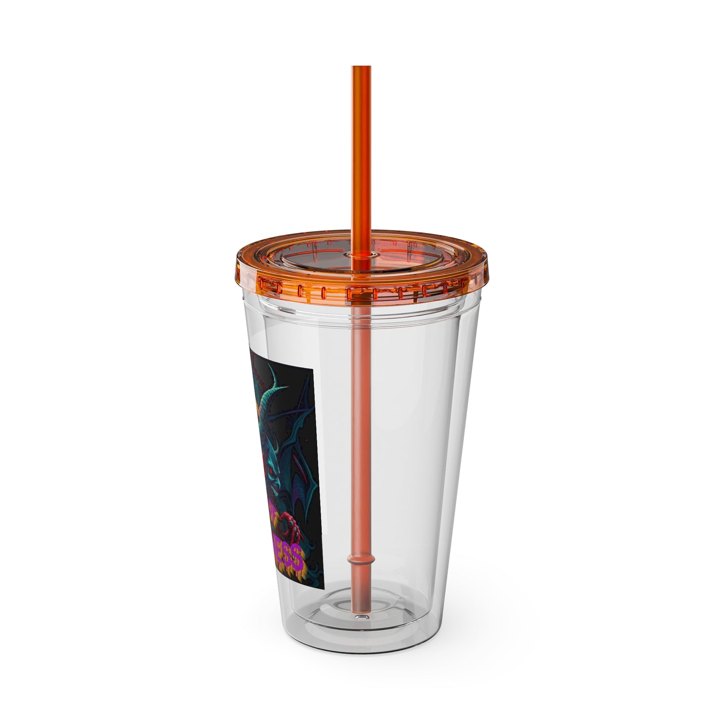 Chill of Darkness-Sunsplash Tumbler with Straw | 16oz Vibrant Drinkware for Dark Aesthetic Lovers