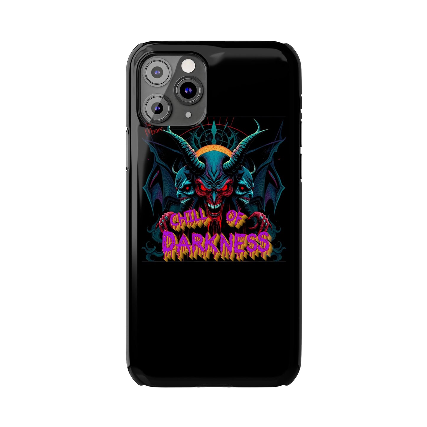 Chill of Darkness Slim Phone Case - Gothic Demon Design