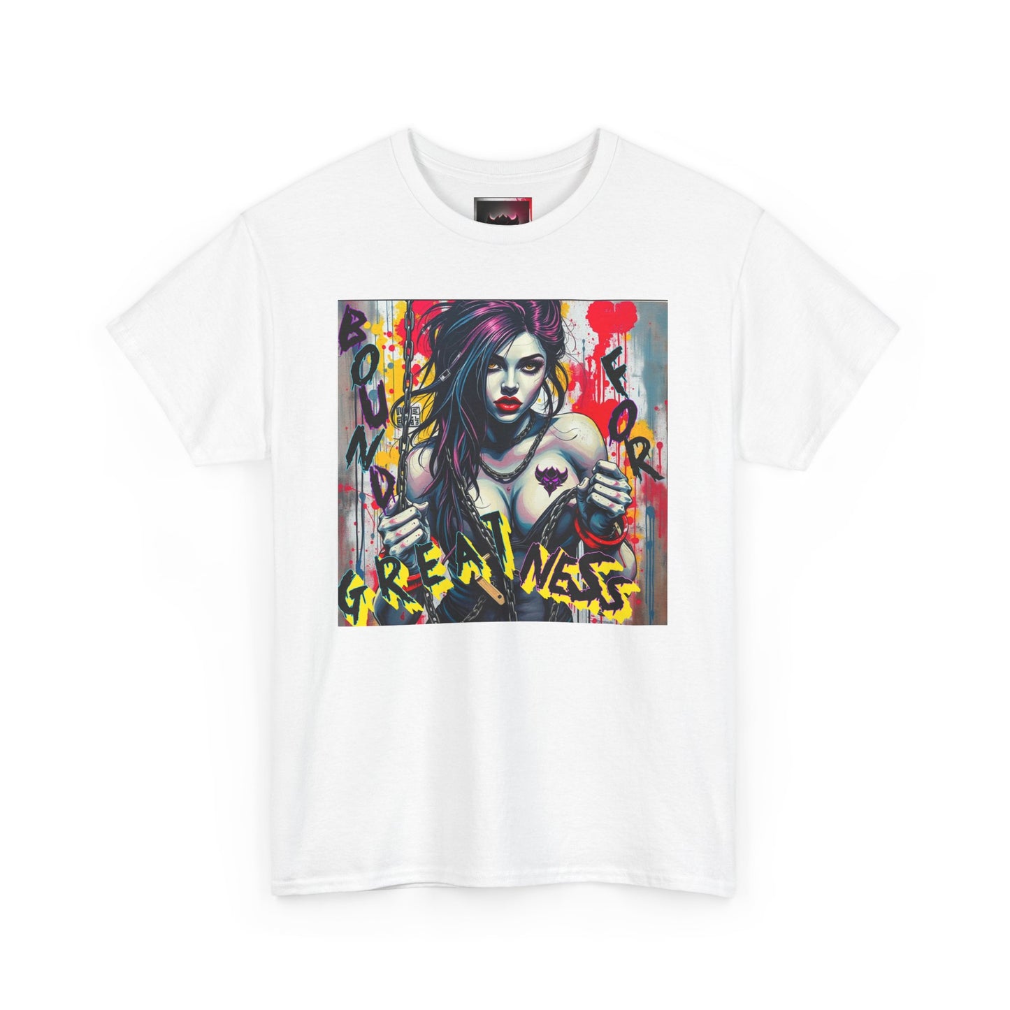 Unisex Heavy Cotton Tee - Empowering Art Graphic Tee with "Bound for Greatness" Design