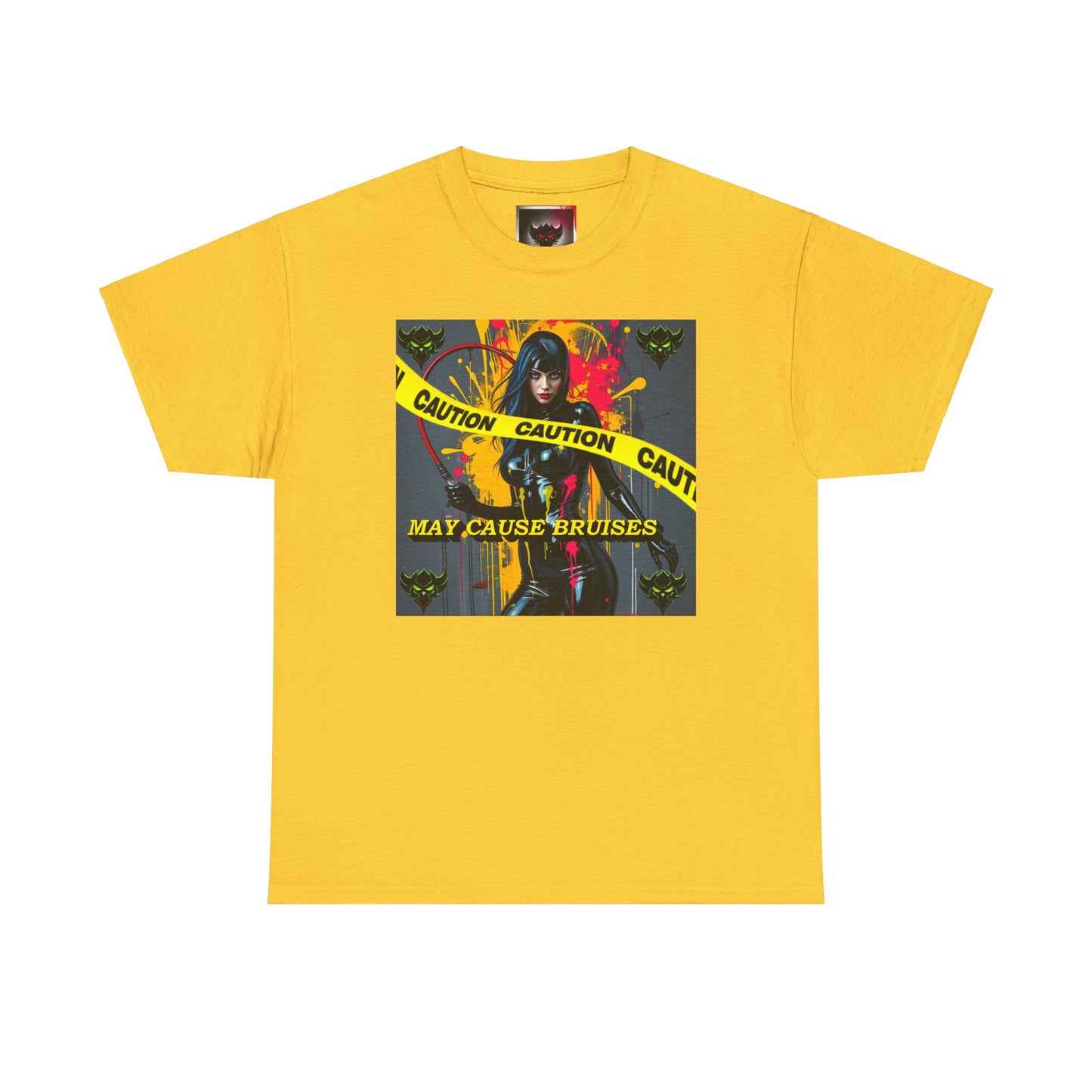 Caution Graphic Unisex Heavy Cotton Tee - "May Cause Bruises"