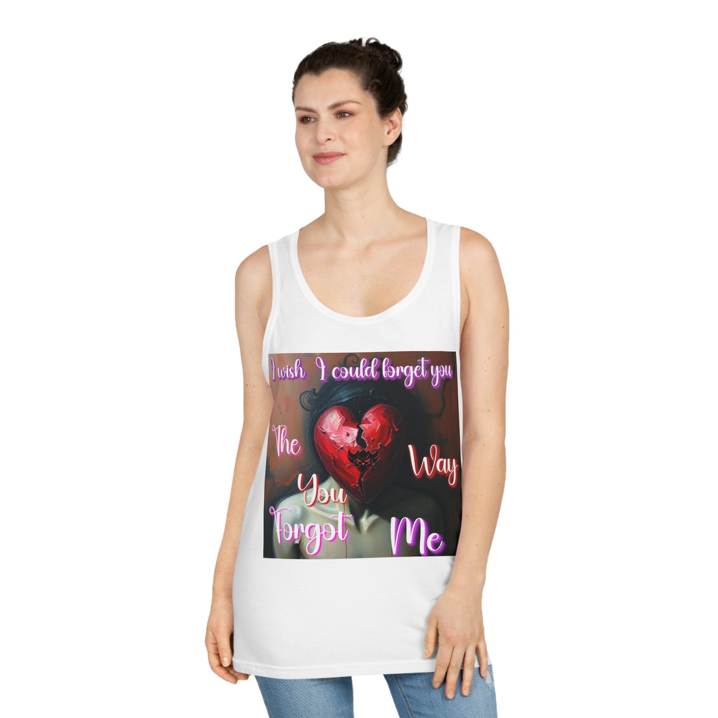 Emotional Unisex Softstyle™ Tank Top - "I Wish I Could Forget You" Design