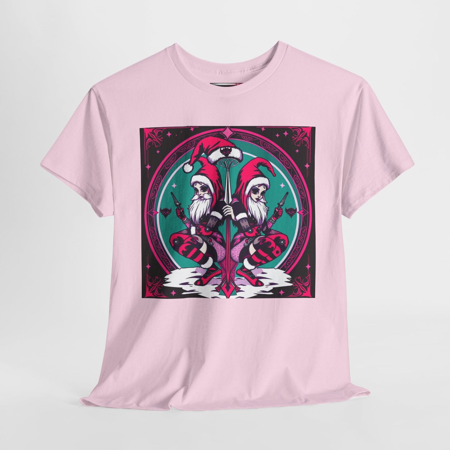 Colorful Holiday Elves Unisex Heavy Cotton Tee - Fun & Vibrant Design for Holidays