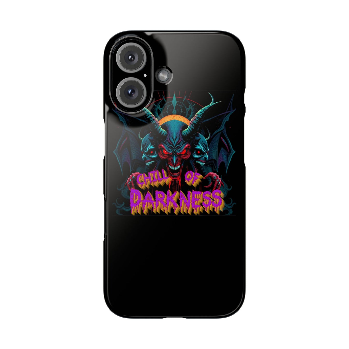 Chill of Darkness Slim Phone Case - Gothic Demon Design