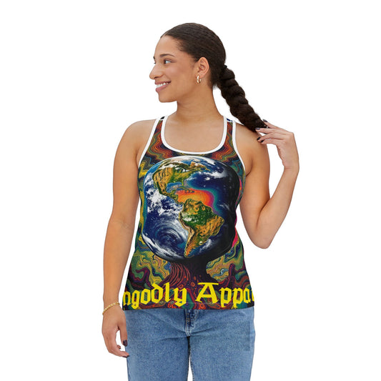 Colorful Earth Graphic Women's Tank Top - Ungodly Apparatus Design