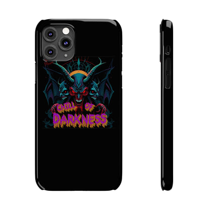 Chill of Darkness Slim Phone Case - Gothic Demon Design