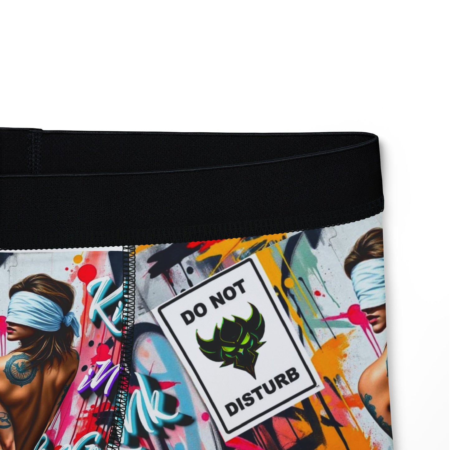 Vibrant Men's Boxers - 'Kink in Progress' Graphic Design for Comfort and Style