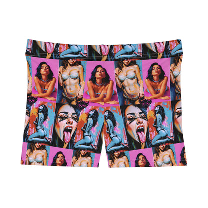 "Kinky" Vibrant Art Print Women's Shorts - Bold Graphic Design for Summer Fun