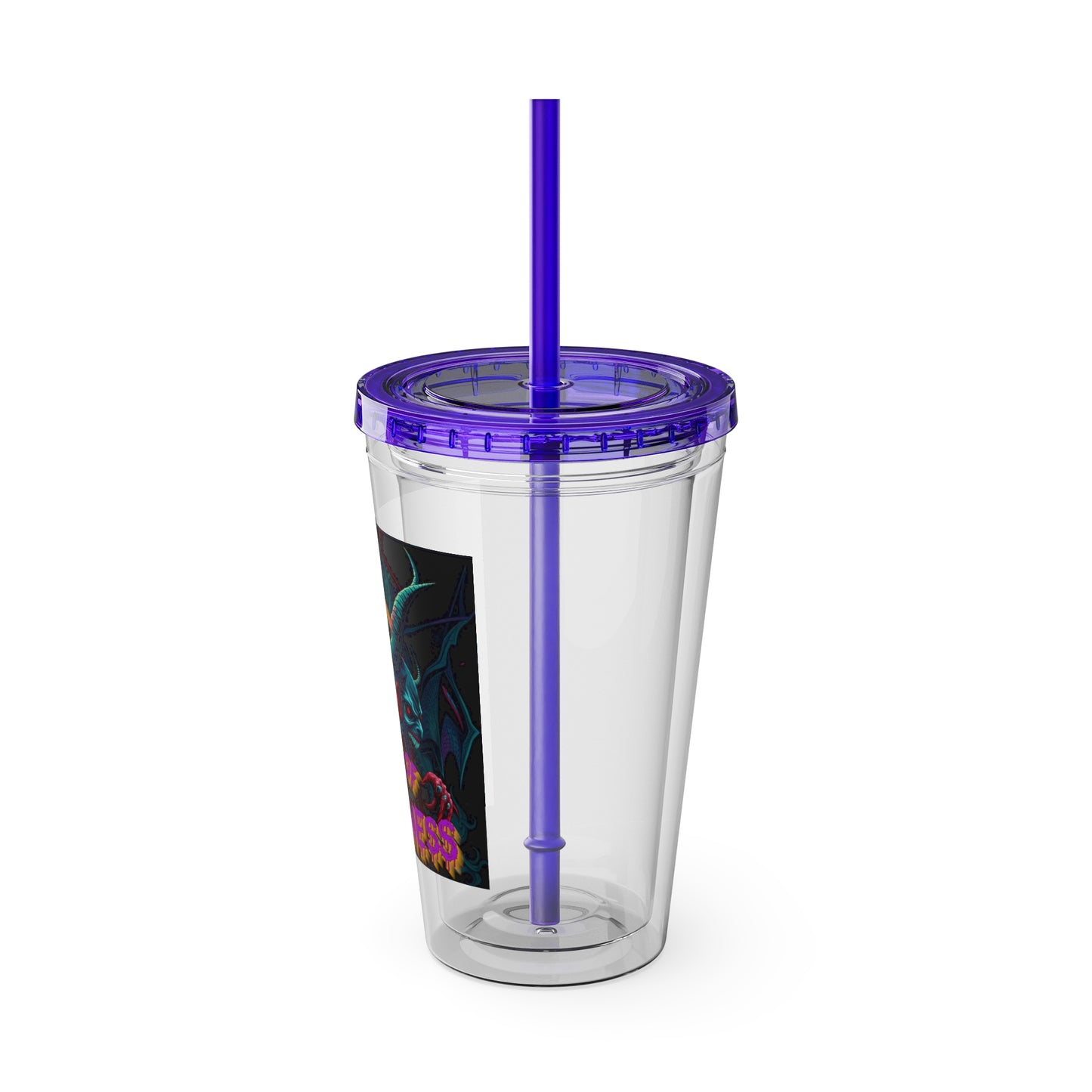 Chill of Darkness-Sunsplash Tumbler with Straw | 16oz Vibrant Drinkware for Dark Aesthetic Lovers